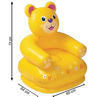 Manav Enterprises Teddy Hit Me Baby Chair Inflatable Sofa Plastic Sofa (Finish Color - Yellow, Diy(Do-It-Yourself))