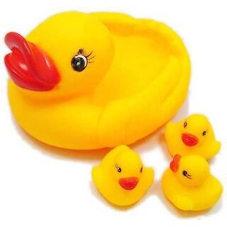                       Hmv Mother Duck With Three Kids Bath Toy (Yellow) Bath Toy (Yellow)                                              