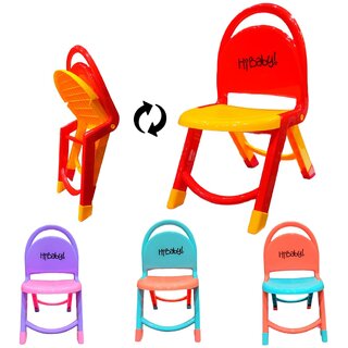 Kids Foldable Chair with Back Support Strong and Durable Plastic Chair for Kids(Weight Capacity 80 Kg Can Be Use by Adu