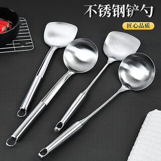                       Kitchen utensils stainless steel kitchen utensils spatula Spoon thick stainless steel spatula spoon kitchen utensils set factory direct sales                                              