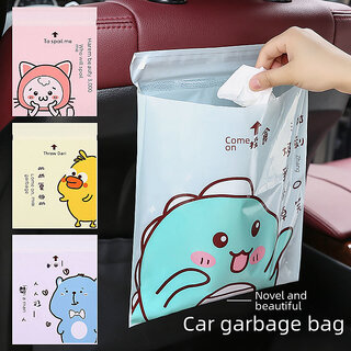                       Car Garbage Bag Creative Self-Adhesive Disposable Garbage Bag Wholesale Car Home Student Sticker Storage Bag                                              