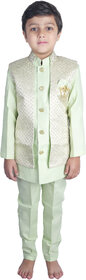 Traditional Boys' Ethnic Wear Sherwani Set - Light Green