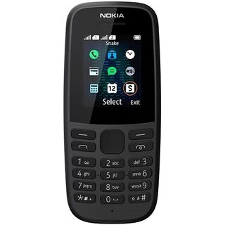                       (Refurbished) Nokia 105, (Dual SIM, 1.8 Inches Disaplay, Black) - Superb Condition, Like New                                              