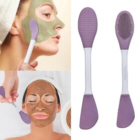 Silicone Face Scrubber Double-Sided Mask Applicator Tool Massage Spatula for Face Skincare 2 in 1 for Removing Blackhead