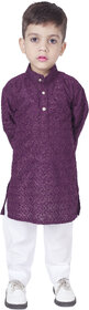 Traditional Boys' Purple Kurta Pajama Set