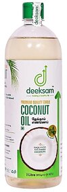 DEEKSAM WOOD PRESSED COCONUT OIL 1L - PACK OF 2