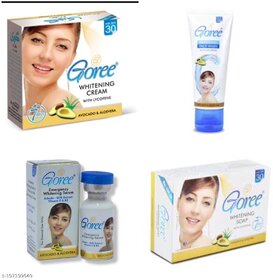 Goree Set Of 4-Goree Whitening Cream 30Gms,Goree Soap 100Gms,Goree Face Wash 90Gms, Goree Whitening Serum