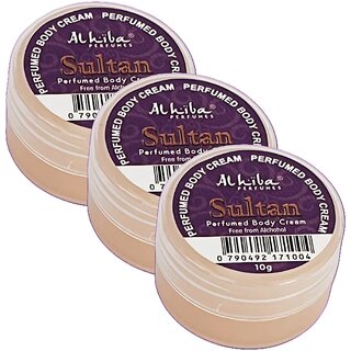                       Al Hiba Sultan Perfume Body Cream 10g Pack of 3                                              