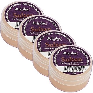Al Hiba Sultan Perfume Body Cream 10g Pack of 4 Al Hiba Sultan Perfume Body Cream 10g Pack of 4