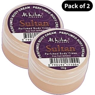 Al Hiba Perfume Body Cream Sultan (10gm) (Pack of 2) Al Hiba Perfume Body Cream Sultan (10gm) (Pack of 2)
