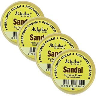                       Al Hiba Sandal Perfume Body Cream 10g Pack of 4                                              