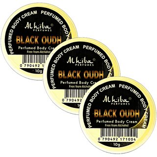 Al Hiba Black Oudh Perfume Body Cream 10g Pack of 3 Al Hiba Black Oudh Perfume Body Cream 10g Pack of 3