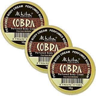                       Al Hiba Cobra Perfume Body Cream 10g Pack of 3                                              