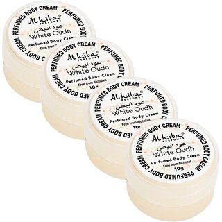 Al Hiba White Oudh Perfume Body Cream 10g Pack of 4 Al Hiba White Oudh Perfume Body Cream 10g Pack of 4