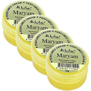                       Al Hiba Maryam Perfume Body Cream 10g Pack of 4                                              