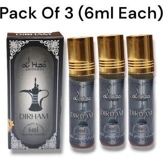                       Al hiza dirham perfumes Roll-on 6ml (Pack of 3)                                              