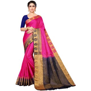                       Pink Colour  Blaton Silk  With Blouse Piece                                              