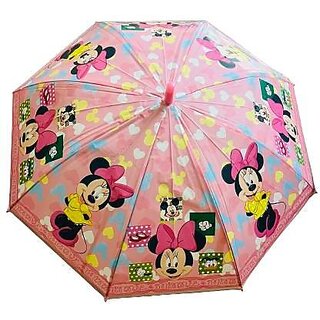                       Minnie Mouse Cartoon Design Umbrella For Kids                                              
