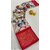 Red Colour Flower Printed Cotton Saree With Blouse Piece