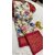 Red Colour Flower Printed Cotton Saree With Blouse Piece