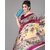 Purple Colour Dotted Printed Saree With Blouse Piece
