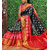 Black And Red Colour  Printed Ikkat Printed Saree