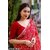 Red Colour Geomatric Print  Saree With Blouse Piece