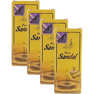                       Al Mas Pure Sandal Roll On Perfume 8ml Pack of 4                                              