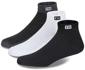 Roundfeet Athletic Special Design Sneaker Length Socks |Free Size |Pack of 3 Pairs |Sports Socks|Net Design