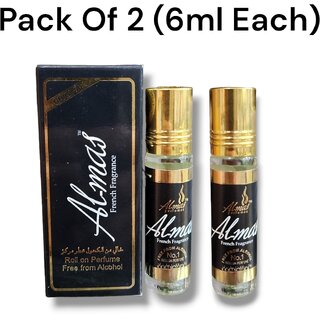                       Almas Black Perfume Unisex 8ml (Pack of 2)                                              