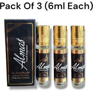                       Almas Black Perfume Unisex 8ml (Pack of 3)                                              