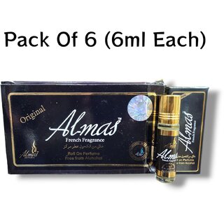                       Almas Black Perfume Unisex 8ml (Pack of 6)                                              