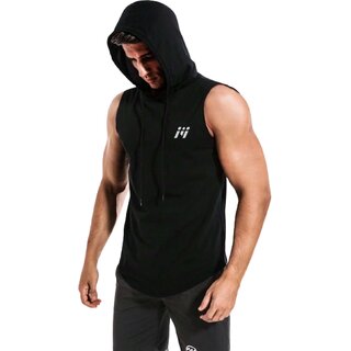                       HIT SQUARE Polyster Gym/Sports Hood Cotton Blend Tshirt For Men (Three Line)                                              