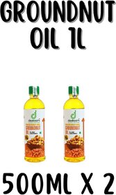 WOOD PRESSED GROUNDNUT OIL - PEANUT OIL - KADAILAI ENNAI - CHEKKU OIL (Pack of 2)