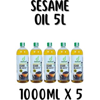                       WOOD PRESSED SESAME OIL - GINGELLY OIL - UNREFIND OIL - CHEKKU OI - MARACHEKKU (Pack of 5)                                              