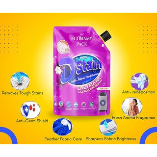 D'Stain Enzymatic Laundry Liquid Detergent with Fabric Conditioner for Top Load washing machine 3.2 L D'Stain Enzymatic Laundry Liquid Detergent with Fabric Conditioner for Top Load washing machine 3.2 L