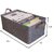 Fabric Storage Bins, 25L Foldable Storage Cubes with Steel Frame Support, Foldable Wardrobe Storage Box Pocket, Dark Gray