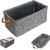 Fabric Storage Bins, 25L Foldable Storage Cubes with Steel Frame Support, Foldable Wardrobe Storage Box Pocket, Dark Gray