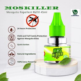 Mosquito Liquid vaporizer Refill 45ml Combo pack of 5, Herbal FRT Technology, Quick Killing Action