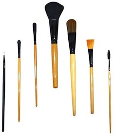 Palak Saxena Makeup Brush Set 7 Pieces Synthetic Bristles Eyeshadow Blush Lipstick Brushes Brown