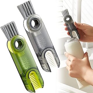 Thriftkart 3 in 1 Multifunctional Cleaning Brush Tiny Bottle Cup Lid Detail Brush Multi-Functional Cleaning Brush (Multicolor Pack of 2) Thriftkart 3 in 1 Multifunctional Cleaning Brush Tiny Bottle Cup Lid Detail Brush Multi-Functional Cleaning Brush (Multicolor Pack of 2)