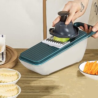                       Multifunctional Vegetable Slicer Cutter Onion and Potato Slicer cutter with 6 blades and 1 peeler                                              