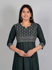 Radhika Fashion Green Viscose Solid Stitched Dress For Woman