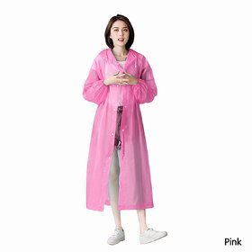 Aseenaa Universal Raincoat Water Resistant Rain suit with Adjustable Cap for Men Women Boys  Girls, Pink