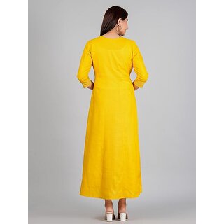 Exclusive Data - Not - Present Radhika Fashion Mustard Viscose Solid Stitched Dress For Woman 20