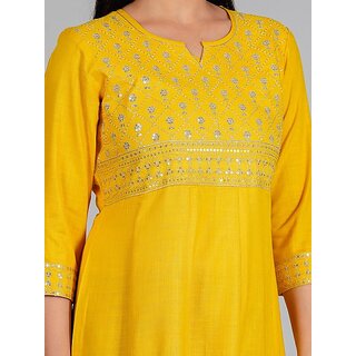Exclusive Data - Not - Present Radhika Fashion Mustard Viscose Solid Stitched Dress For Woman 20