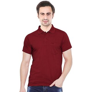                       Summer Beauty Solid Men Polo Neck Red T-Shirt                                              