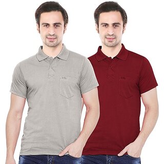                       Summer Beauty Solid Men Polo Neck Multicolor T-Shirt                                              