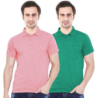                       Summer Beauty Solid Men Polo Neck Multicolor T-Shirt                                              