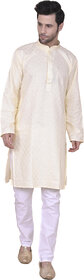 Mahadev Ethnic Traditional Men's Kurta Pyjama Set - Elegant  Comfortable Ethnic Wear (2pc Set) - Lemon Colour